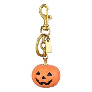 NWT Gold Hardware Pumpkin Jack-O'-Lantern Keychain - Orange
